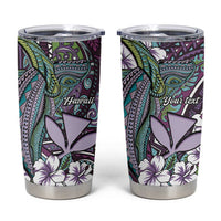 Personalised Hawaii Tribal Humpback Whale Tumbler Cup Poni Hibiscus Seamless Pattern