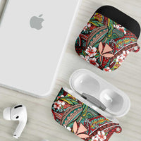 Personalised Hawaii Tribal Humpback Whale AirPods Case Ulaula Hibiscus Seamless Pattern