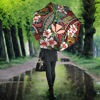 Personalised Hawaii Tribal Humpback Whale Umbrella Ulaula Hibiscus Seamless Pattern