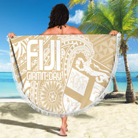 Custom Indo Fijians Beach Blanket Fiji ke Hindustani Polyneisan Paisley Beige Style