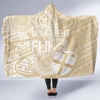 Custom Indo Fijians Hooded Blanket Fiji ke Hindustani Polyneisan Paisley Beige Style