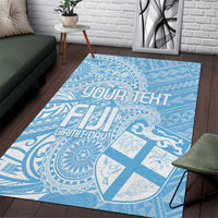 Custom Indo Fijians Area Rug Fiji ke Hindustani Polyneisan Paisley Blue Style