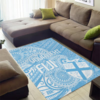 Custom Indo Fijians Area Rug Fiji ke Hindustani Polyneisan Paisley Blue Style
