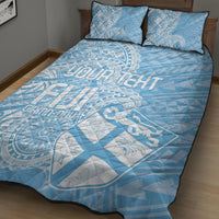 Custom Indo Fijians Quilt Bed Set Fiji ke Hindustani Polyneisan Paisley Blue Style