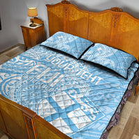 Custom Indo Fijians Quilt Bed Set Fiji ke Hindustani Polyneisan Paisley Blue Style