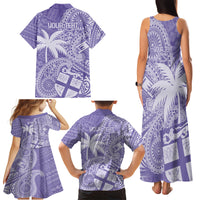 Custom Indo Fijians Family Matching Tank Maxi Dress and Hawaiian Shirt Fiji ke Hindustani Polyneisan Paisley Purple Style