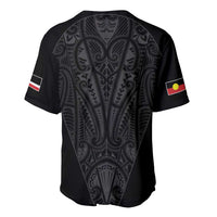 Queensland Maori Rugby Nga Hau e Wha Baseball Jersey Black Motif