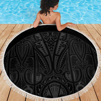 Queensland Maori Rugby Nga Hau e Wha Beach Blanket Black Motif