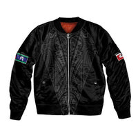 Queensland Maori Rugby Nga Hau e Wha Bomber Jacket Black Motif