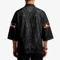 Queensland Maori Rugby Nga Hau e Wha Kimono Black Motif - Polynesian Pride