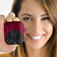 Queensland Maori Rugby Nga Hau e Wha AirPods Case Maroon Motif LT9 Maroon - Polynesian Pride