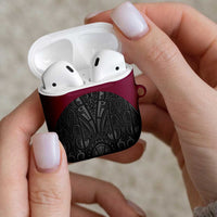 Queensland Maori Rugby Nga Hau e Wha AirPods Case Maroon Motif LT9 - Polynesian Pride