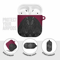 Queensland Maori Rugby Nga Hau e Wha AirPods Case Maroon Motif LT9 - Polynesian Pride