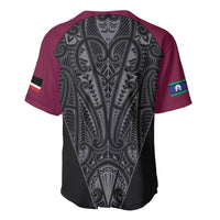Queensland Maori Rugby Nga Hau e Wha Baseball Jersey Maroon Motif