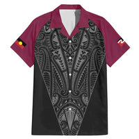 Queensland Maori Rugby Nga Hau e Wha Family Matching Mermaid Dress and Hawaiian Shirt Maroon Motif