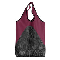 Queensland Maori Rugby Nga Hau e Wha Grocery Bag Maroon Motif