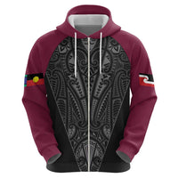 Queensland Maori Rugby Nga Hau e Wha Hoodie Maroon Motif