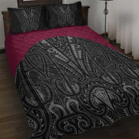 Queensland Maori Rugby Nga Hau e Wha Quilt Bed Set Maroon Motif