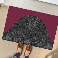 Queensland Maori Rugby Nga Hau e Wha Rubber Doormat Maroon Motif