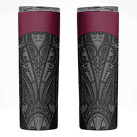 Queensland Maori Rugby Nga Hau e Wha Skinny Tumbler Maroon Motif