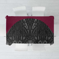 Queensland Maori Rugby Nga Hau e Wha Tablecloth Maroon Motif