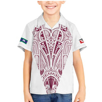 Queensland Maori Rugby Nga Hau e Wha Family Matching Mermaid Dress and Hawaiian Shirt White Motif