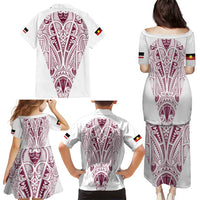 Queensland Maori Rugby Nga Hau e Wha Family Matching Puletasi and Hawaiian Shirt White Motif