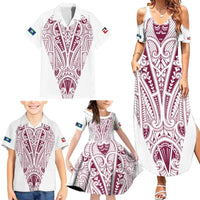 Queensland Maori Rugby Nga Hau e Wha Family Matching Summer Maxi Dress and Hawaiian Shirt White Motif