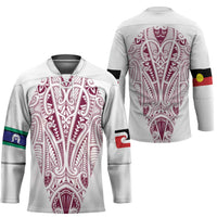 Queensland Maori Rugby Nga Hau e Wha Hockey Jersey White Motif - Polynesian Pride