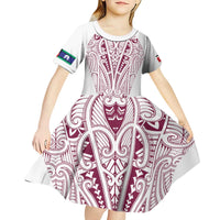 Queensland Maori Rugby Nga Hau e Wha Kid Short Sleeve Dress White Motif
