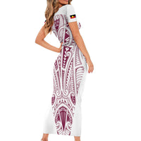 Queensland Maori Rugby Nga Hau e Wha Short Sleeve Bodycon Dress White Motif