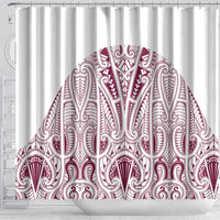 Queensland Maori Rugby Nga Hau e Wha Shower Curtain White Motif
