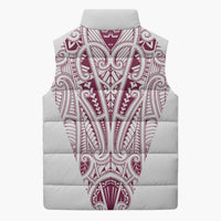 Queensland Maori Rugby Nga Hau e Wha Sleeveless Puffer Jacket White Motif - Polynesian Pride