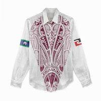 Queensland Maori Rugby Nga Hau e Wha Women Casual Shirt White Motif