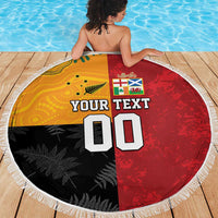 Custom British Lions-AUNZ Beach Blanket Australia-New Zealand Indigenous Motif