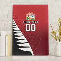 Custom British Lions New Zealand Canvas Wall Art Half Black Fern