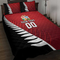Custom British Lions New Zealand Quilt Bed Set Half Black Fern