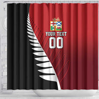 Custom British Lions New Zealand Shower Curtain Half Black Fern