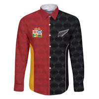 Custom British Lions New Zealand Family Matching Mermaid Dress and Hawaiian Shirt Sporty Style LT9 Dad's Shirt - Long Sleeve Black - Polynesian Pride