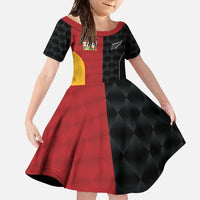 Custom British Lions New Zealand Family Matching Off Shoulder Maxi Dress and Hawaiian Shirt Sporty Style