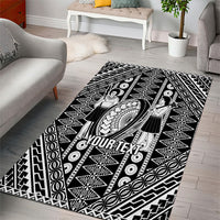 Fiji Custom Rugby National Heritage Area Rug Black Traditional Masi Inspired