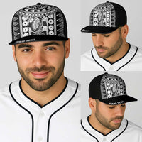 Fiji Personalized Rugby National Heritage Baseball Net Cap Black Traditional Masi Inspired