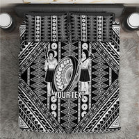 Fiji Custom Rugby National Heritage Bedding Set Black Traditional Masi Inspired