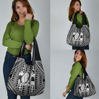 Fiji Custom Rugby National Heritage Grocery Bag Black Traditional Masi Inspired