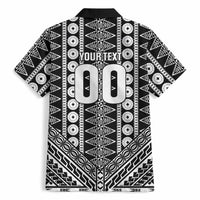 Fiji Custom Rugby National Heritage Hawaiian Shirt Black Traditional Masi Inspired