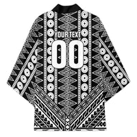 Fiji Custom Rugby National Heritage Kimono Black Traditional Masi Inspired