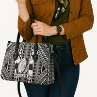 Fiji Custom Rugby National Heritage Leather Bag Black Traditional Masi Inspired