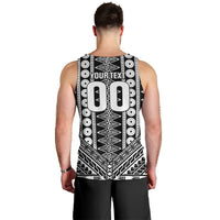 Fiji Custom Rugby National Heritage Men Tank Top Black Traditional Masi Inspired