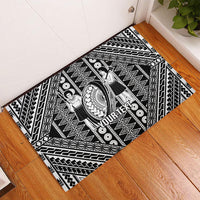 Fiji Custom Rugby National Heritage Rubber Doormat Black Traditional Masi Inspired
