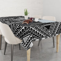 Fiji Custom Rugby National Heritage Tablecloth Black Traditional Masi Inspired